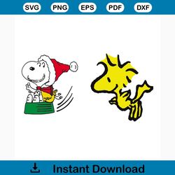 woodstock and snoopy xmas svg, christmas svg, snoopy svg, snoopy lover, woodstock svg, snoopy clipart, snoopy cut file,
