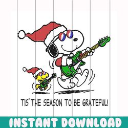 it is the season to be grateful svg, christmas svg, snoopy svg, snoopy lover, woodstock svg, doghouse svg, rock svg, sno