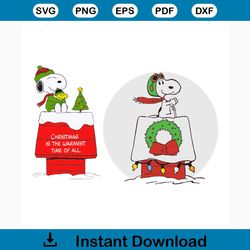 snoopy and woodstock on the doghouse svg, christmas svg, snoopy svg, snoopy lover, woodstock svg, doghouse svg, snoopy c