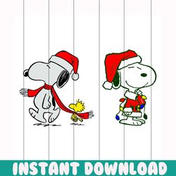 Christmas snoopy svg, christmas svg, snoopy svg, snoopy lover, santa hat svg, bird svg, snoopy clipart, snoopy cut file,