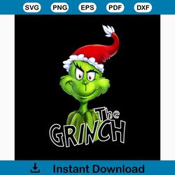 the cute grinch svg, christmas svg, grinch svg, grinchy green svg, funny grinch svg, cute grinch svg, santa hat svg, gri