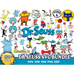 150 dr seuss png, dr seuss svg,mega dr seuss bundle layered svg, cat in the hat svg, dr seuss logo , dr seuss quotes svg