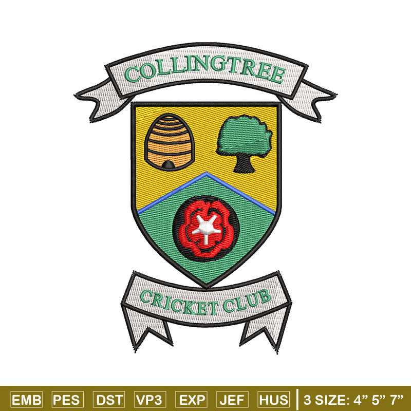 Collingtree Cricket embroidery design, Collingtree Cricket embroidery, logo design, embroidery file, Digital download.jpg