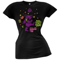 grateful dead &8211 purple dancing bear juniors t-shirt