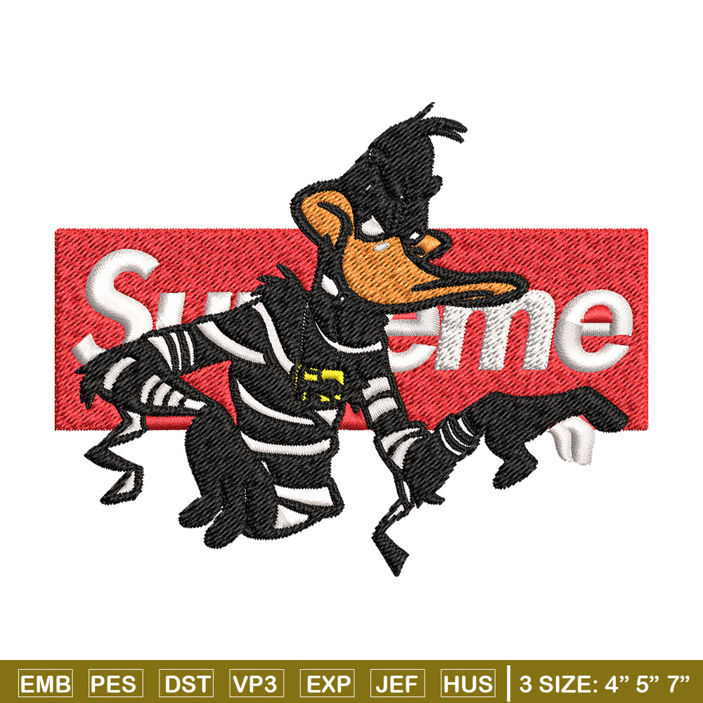 Daffy Duck Supreme Embroidery design, Daffy Duck Embroidery, cartoon design, Embroidery File, Instant download..jpg