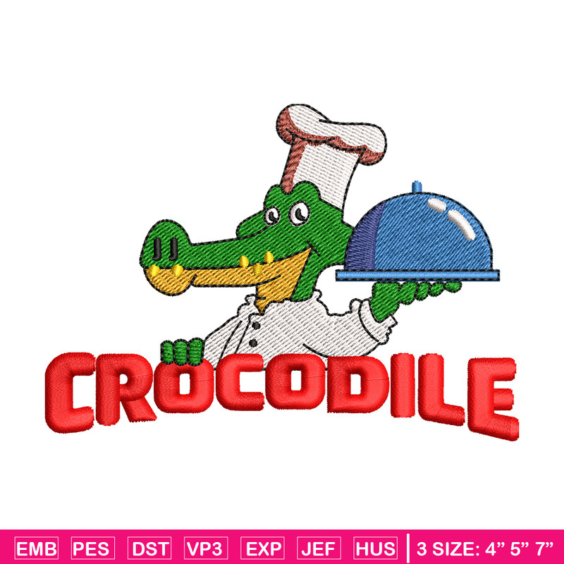 Crocodile chef embroidery design, Crocodile chef embroidery, embroidery file, logo design, logo shirt, Digital download.jpg