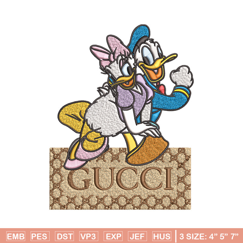 Daisy And Donald Duck Gucci Embroidery design, Disney Embroidery, cartoon design, Embroidery File, Instant download..jpg