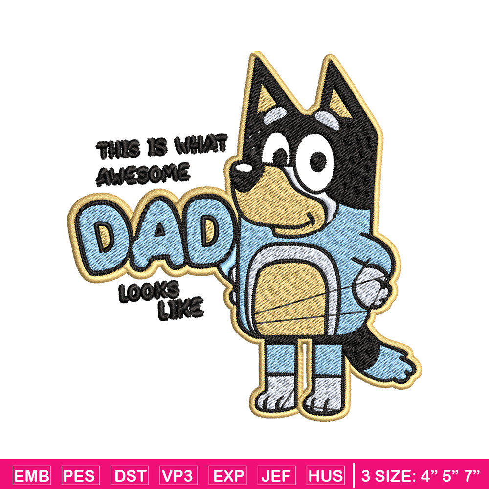 Dad bluey Embroidery, bluey Embroidery, Embroidery File, cartoon shirt, cartoon design, logo shirt, Digital download..jpg