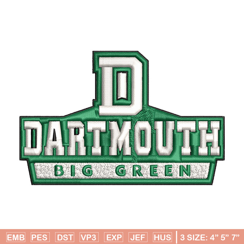 Dartmouth Big Green embroidery design, Dartmouth Big Green Lions embroidery, Sport embroidery, NCAA embroidery..jpg
