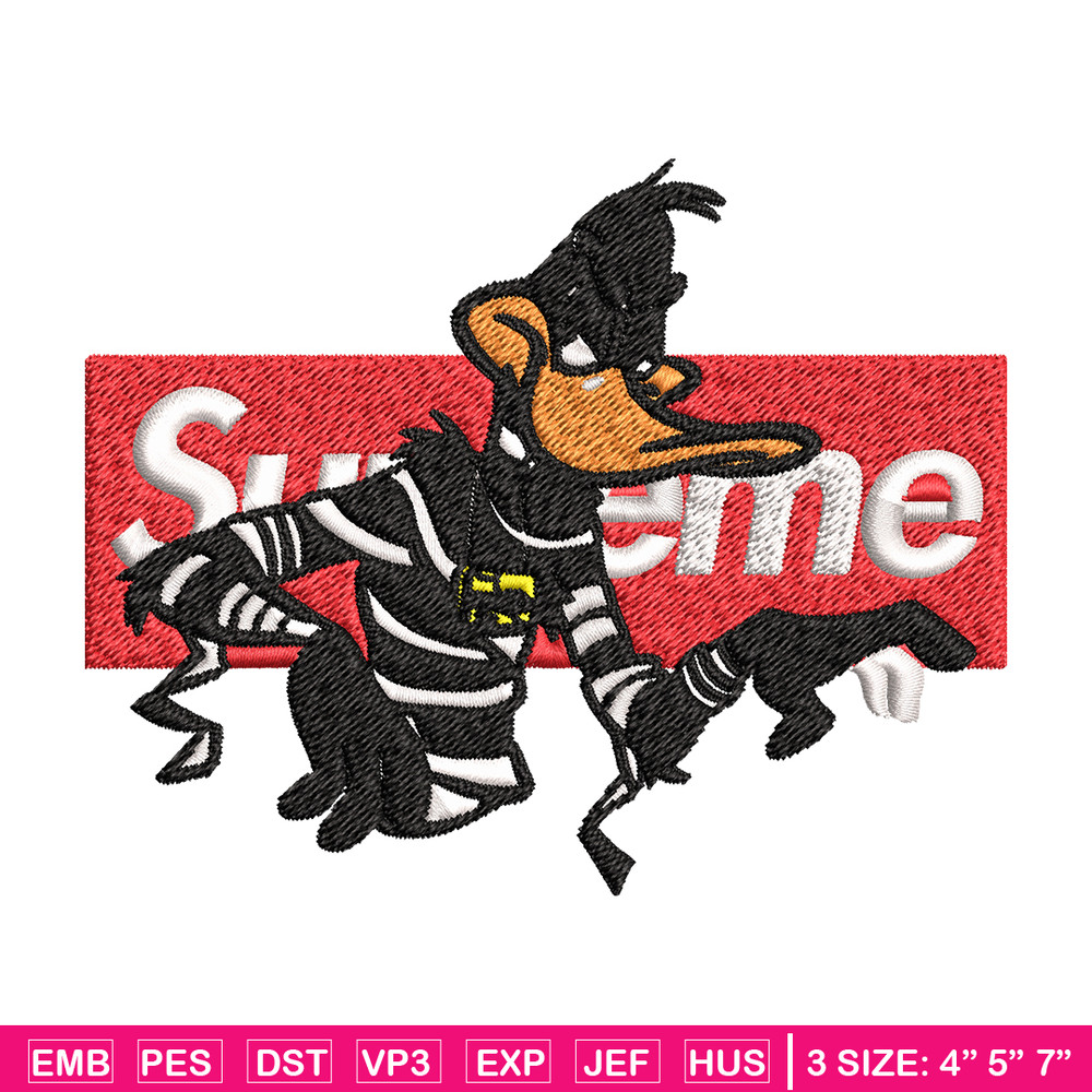 Daffy Duck Supreme Embroidery design, Daffy Duck Embroidery, cartoon design, Embroidery File, Instant download..jpg