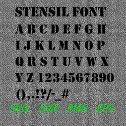 stencil font svg png jpeg dxf digital cut vector files for silhouette studio cricut design