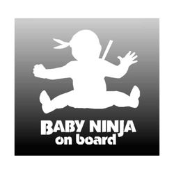 baby on board svg baby ninja karate kid clipart download cut with sillhouette or cricut vinyl cutter