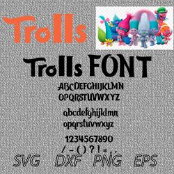 troll  font  svg png jpeg  dxf digital cut vector files for silhouette studio cricut design