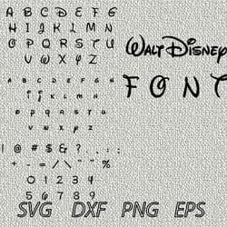 walt disney alphabet font svg png jpeg dxf digital cut vector files for silhouette studio cricut design