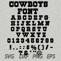cowboys font svg png jpeg dxf digital cut vector files for silhouette studio cricut design