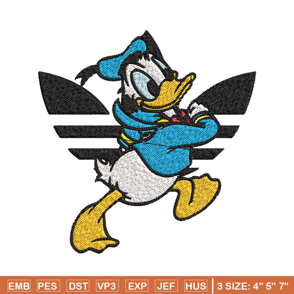 Duck cartoon adidas Embroidery Design, Adidas Embroidery, Brand Embroidery, Embroidery File, Logo shirt,Digital download.jpg