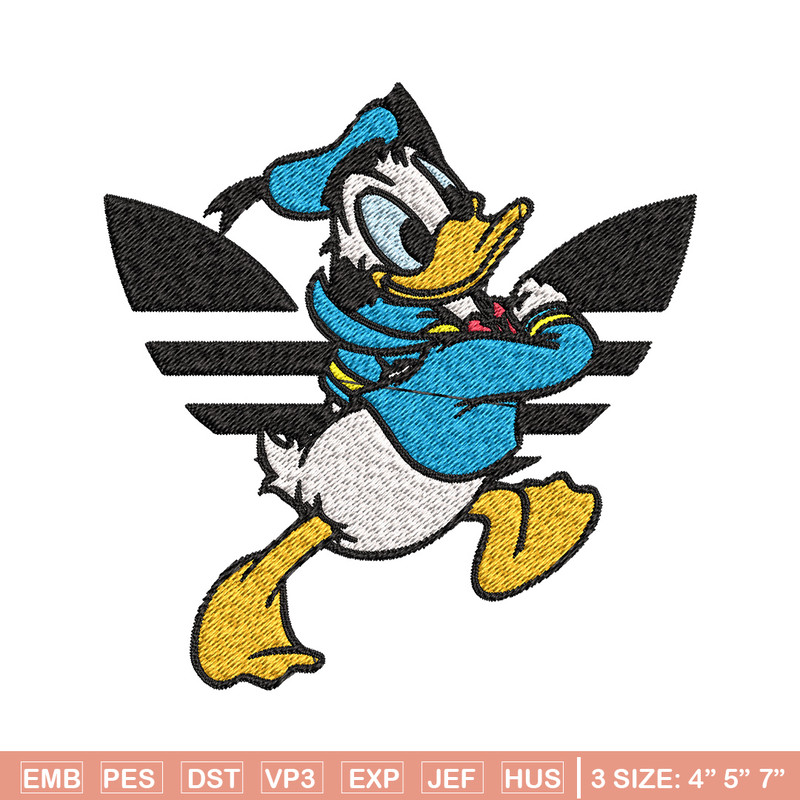 Duck cartoon adidas Embroidery Design, Adidas Embroidery, Brand Embroidery, Embroidery File, Logo shirt,Digital download.jpg