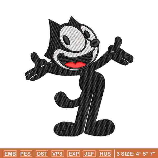 Felix the Cat embroidery design, Felix the Cat embroidery, cartoon design, embroidery file, logo shirt, Digital download.jpg