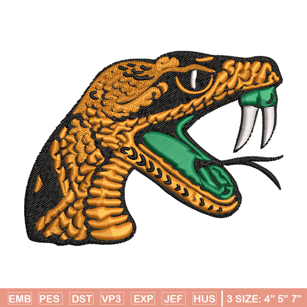Florida A&M Rattlers embroidery design, Florida A&M Rattlers embroidery, logo Sport, Sport embroidery, NCAA embroidery..jpg