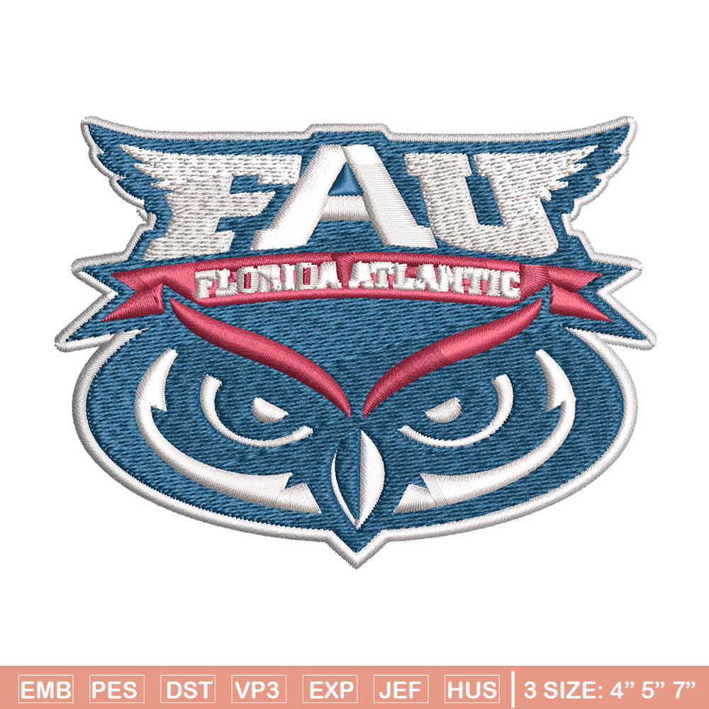 Florida Atlantic Owls embroidery design, Florida Atlantic Owls embroidery, logo Sport, Sport embroidery, NCAA embroidery.jpg