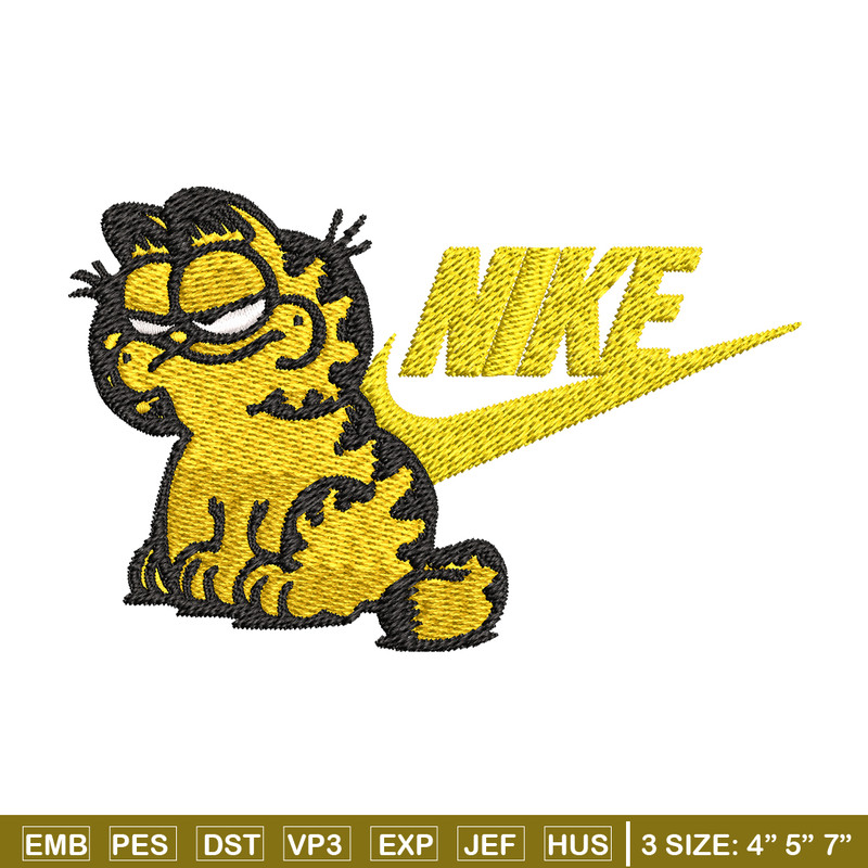 Garfield Nike Embroidery design, cartoon Embroidery, Nike design, Embroidery file, cartoon shirt, Instant download..jpg