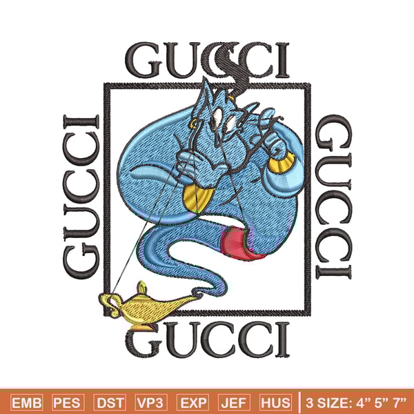 Genie gucci Embroidery design, Genie gucci Embroidery, cartoon design, Embroidery File, gucci logo, Instant download..jpg
