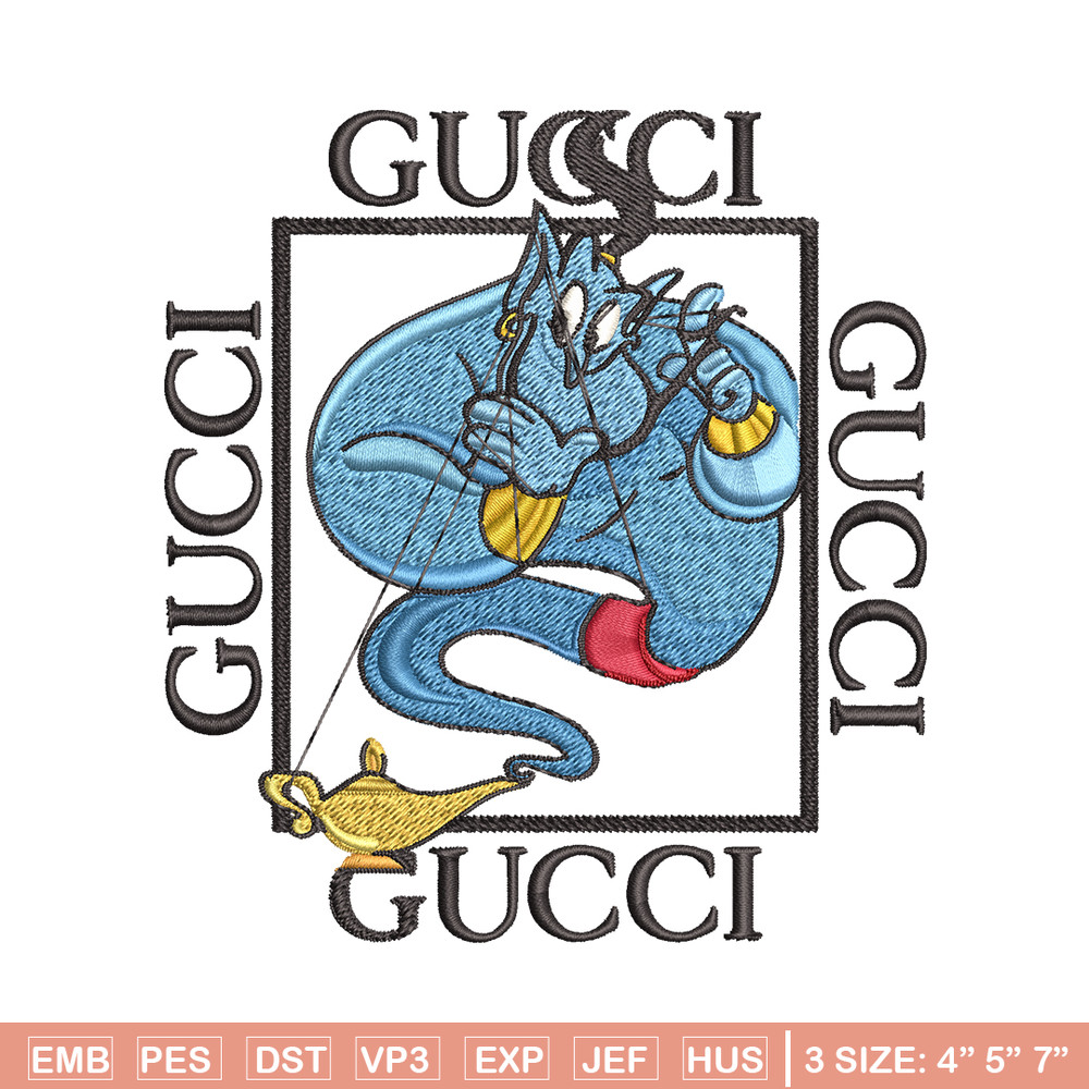 Genie gucci Embroidery design, Genie gucci  Embroidery, cartoon design, Embroidery File, gucci logo, Instant download..jpg