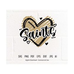 saint heart svg, saint, saints, heart svg, png, sublimation, heart clipart, cricut svg, clipart, eps, cheer svg, vector,