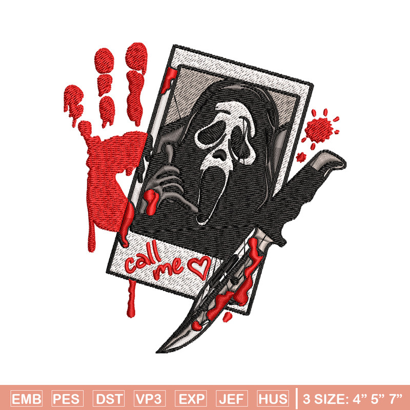Ghost face Embroidery design, Ghost face horror Embroidery, horror design, Embroidery File, Digital download..jpg