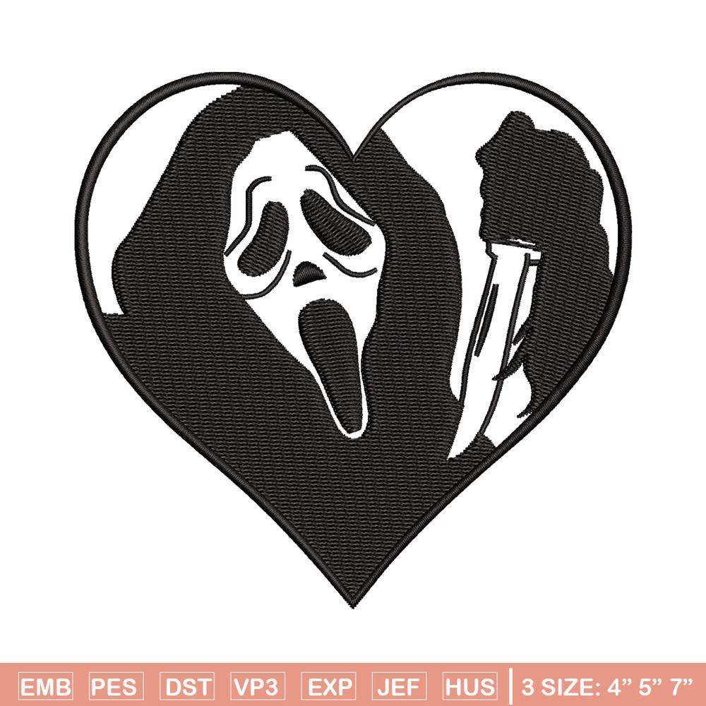 Ghostface Heart embroidery design, Ghostface Heart embroidery, logo design, embroidery file, Digital download..jpg