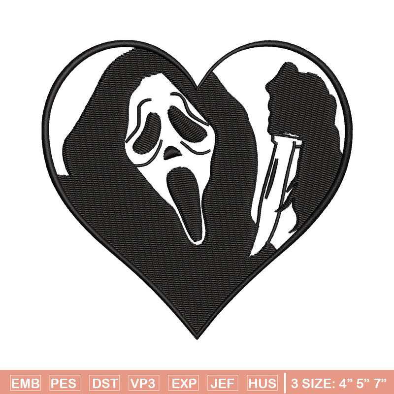 Ghostface Heart embroidery design, Ghostface Heart embroidery, logo design, embroidery file, Digital download..jpg