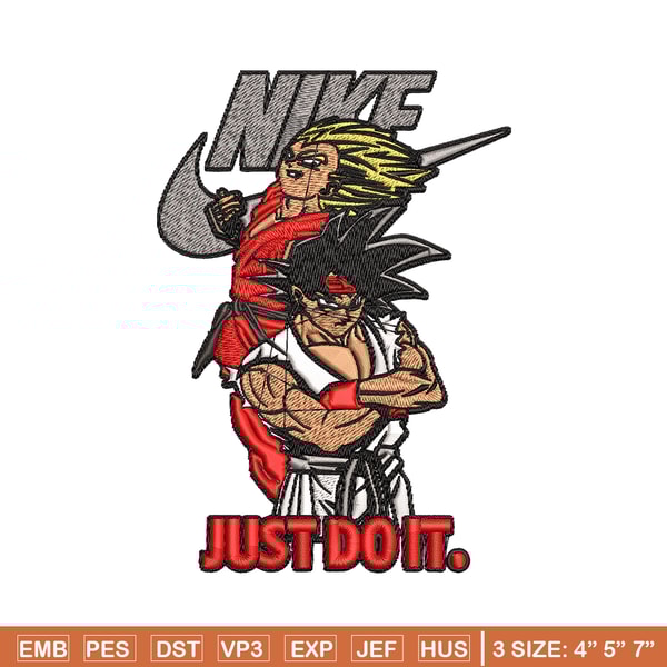 Goku and Vegeta Nike Embroidery design, Dragon ball Embroidery, Nike design, Embroidery file, Instant download..jpg