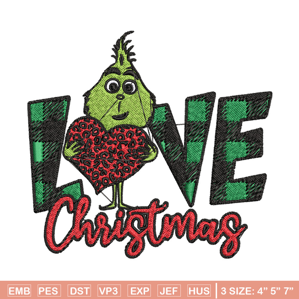 Grinch Love Christmas Embroidery design, Grinch christmas Embroidery, Grinch design, Embroidery file, Instant download..jpg