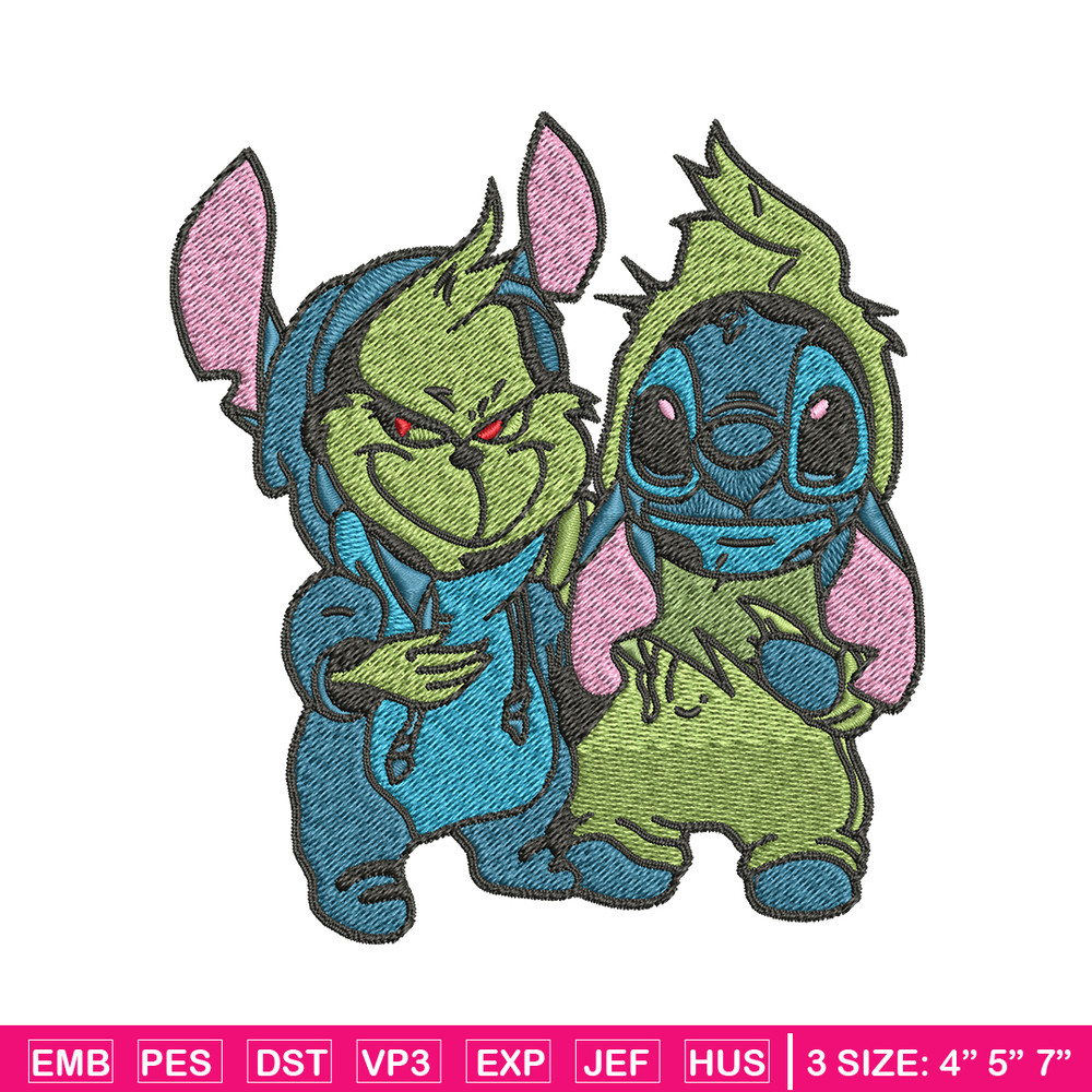 Grinch and Stitch Embroidery design, Grinch and Stitch Embroidery, cartoon design, logo shirt, Digital download..jpg