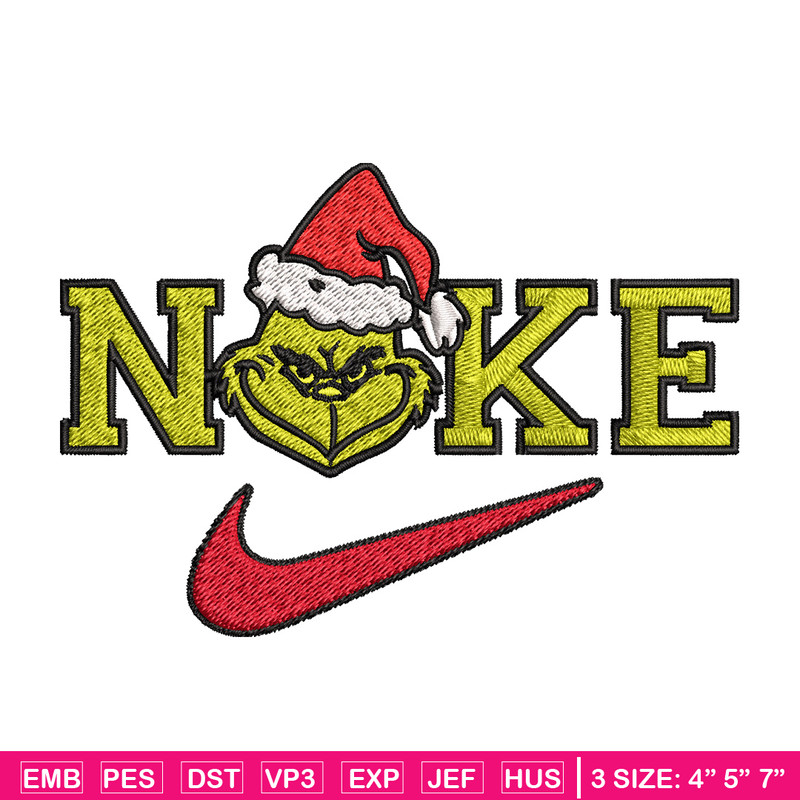 Grinch chrismas nike Embroidery Design, Nike Embroidery, Brand Embroidery, Embroidery File, Logo shirt, Digital download.jpg