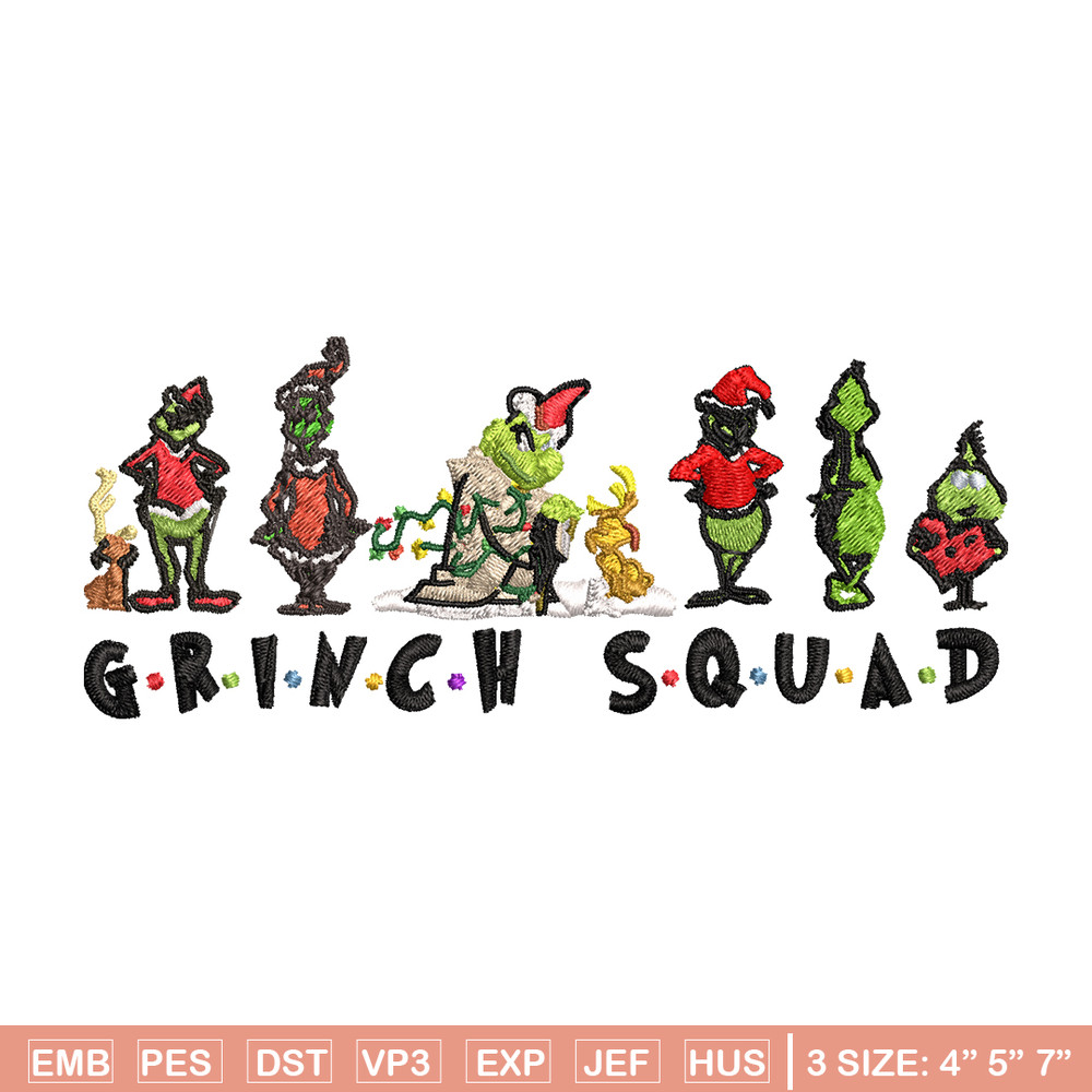 Grinch squad christmas Embroidery design, Grinch Christmas Embroidery, Grinch design, Embroidery File, Digital download.jpg
