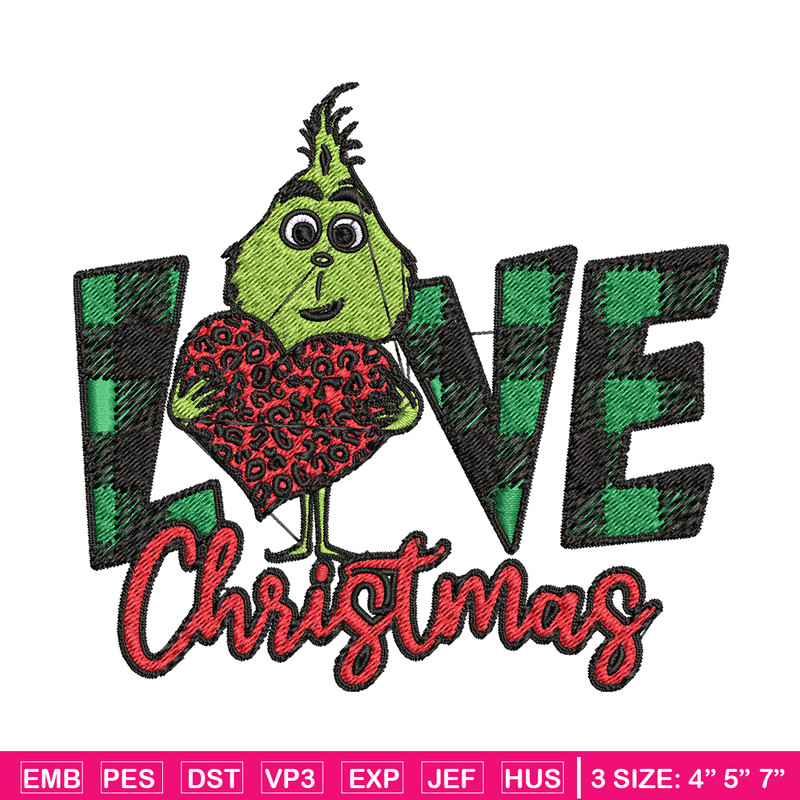 Grinch Love Christmas Embroidery design, Grinch christmas Embroidery, Grinch design, Embroidery file, Instant download..jpg