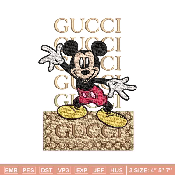 Gucci Mickey Mouse Embroidery design, Gucci Embroidery, Disney design, Embroidery File, cartoon shirt, Digital download..jpg