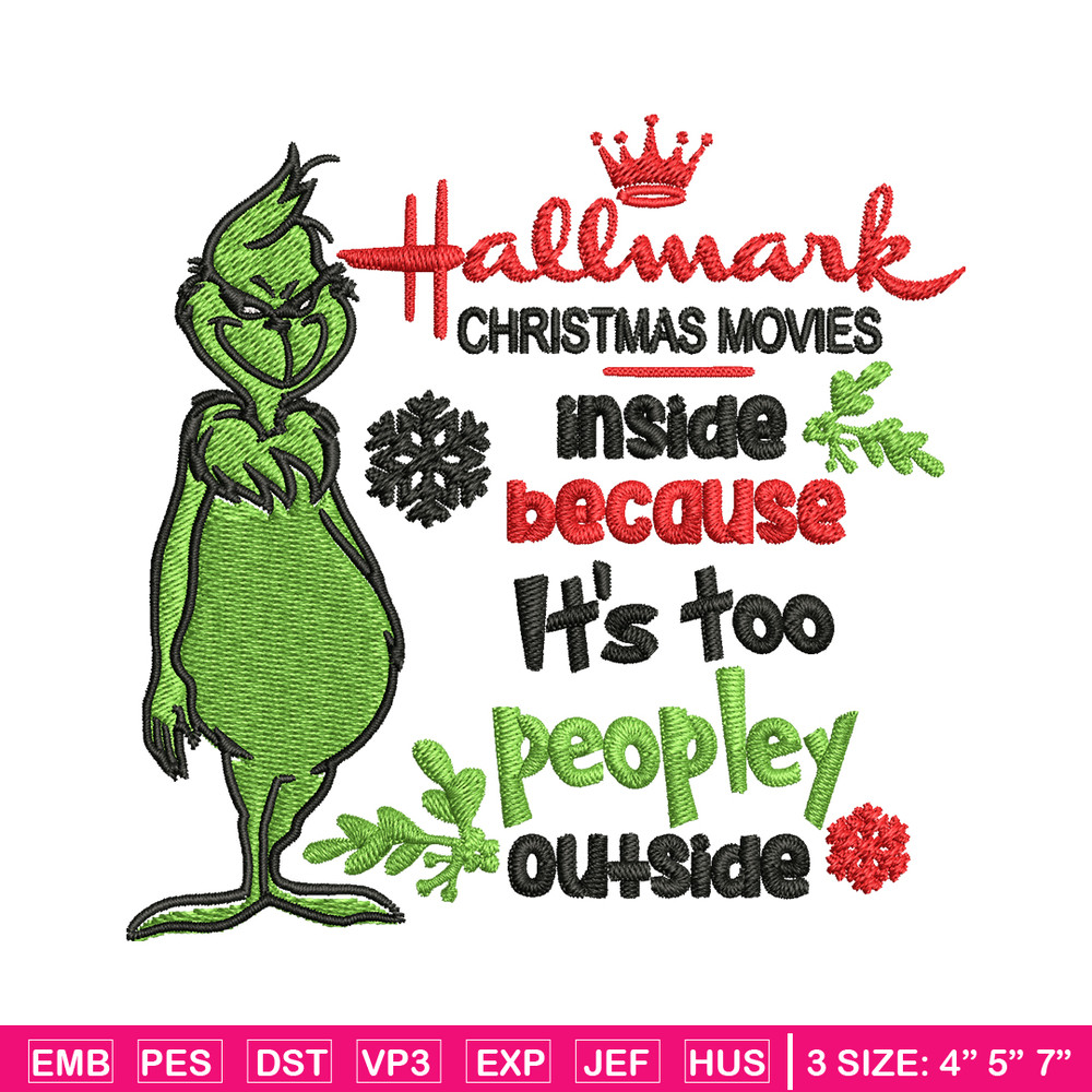 Hallmark Christmas Movies Inside Mr Grinch Embroidery design, Grinch Embroidery, Grinch design, Instant download..jpg