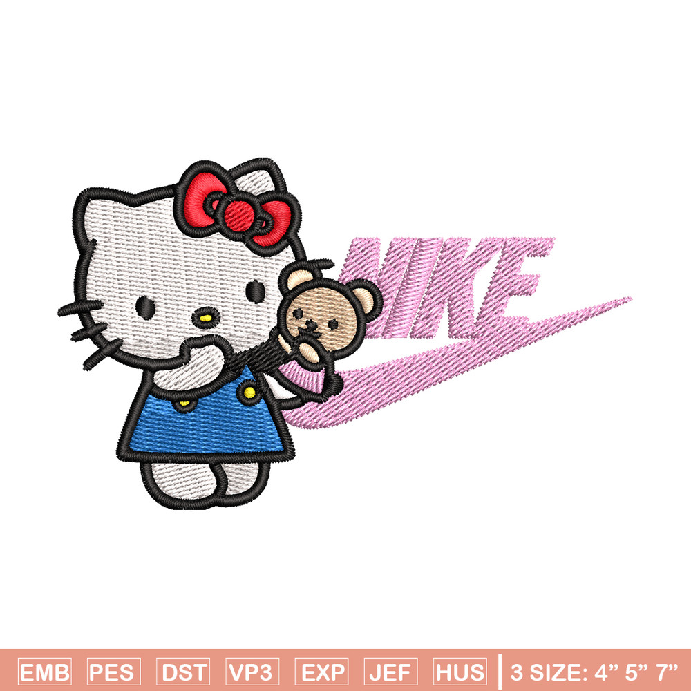 Hello kitty Nike Embroidery design, hello kitty cartoon, Embroidery, Nike design, Embroidery file, Instant download..jpg