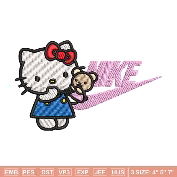 Hello kitty Nike Embroidery design, hello kitty cartoon, Embroidery, Nike design, Embroidery file, Instant download..jpg