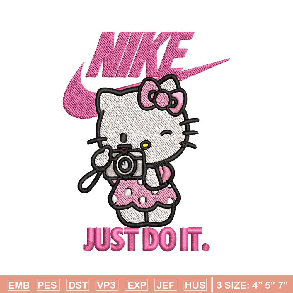 Hello kitty Nike Embroidery design, hello kitty cartoon, Embroidery, Nike design, Embroidery file, Instant download.jpg