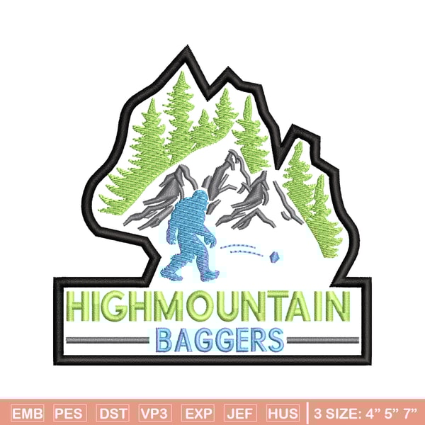 High Mountain Baggers embroidery design, logo embroidery, logo design, embroidery file, logo shirt, Digital download..jpg