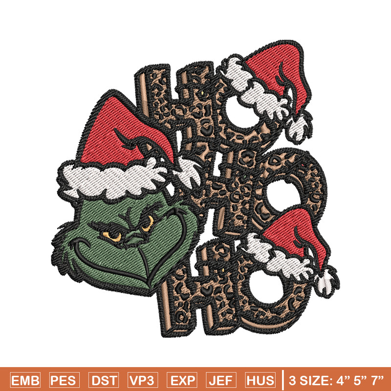 Ho Ho Ho The Grinch Embroidery design, Grinch Embroidery, logo design, Embroidery File, logo shirt, Instant download..jpg
