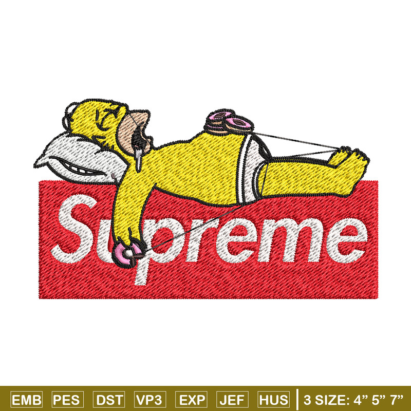 Homer Simpson supreme Embroidery design, Simpson Embroidery, cartoon design, Embroidery File, Instant download..jpg