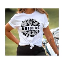raider cheer svg, raider, raiders, cheer svg, png, sublimation, pom pom svg, cricut svg, eps, svg for shirts, svg for cr