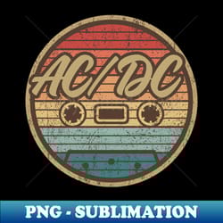acdc cassette retro circle - retro png sublimation digital download - capture imagination with every detail