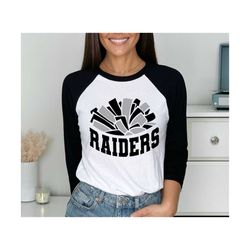 raider cheer svg, raider, raiders, cheer svg, png, sublimation, pom pom svg, clipart, eps, svg for shirts, svg for cricu