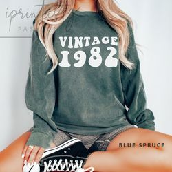 vintage 1982 sweatshirt, vintage birthday sweatshirt, 39th birthday gift, retro 1982 sweatshirt, personalized gift comfo