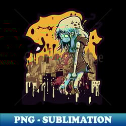 zombie girl apocalypse in the city - exclusive png sublimation download - perfect for personalization